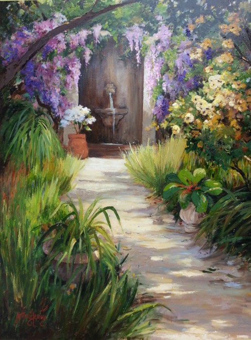 Path With Fountain 40x30